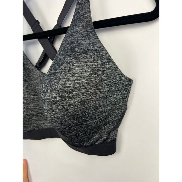 Victoria’s Secret VSX Sport Bra 34DD Gray Crossback Padded Wireless Bra - Picture 3 of 10